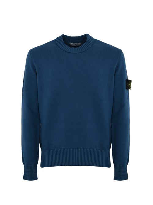 Magione girocollo in cotone blu STONE ISLAND | 8115506A2V0024